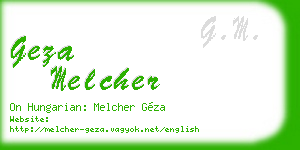 geza melcher business card
