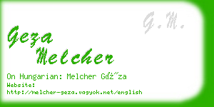 geza melcher business card